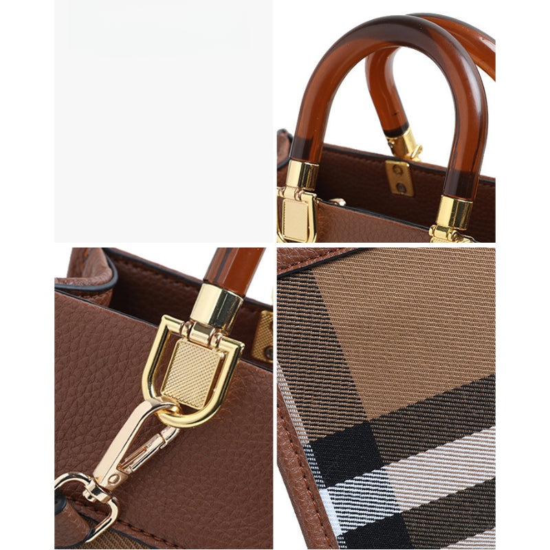 Checkered Patchwork Square Handbag