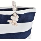 Large Canvas Striped Beach Tote Bag