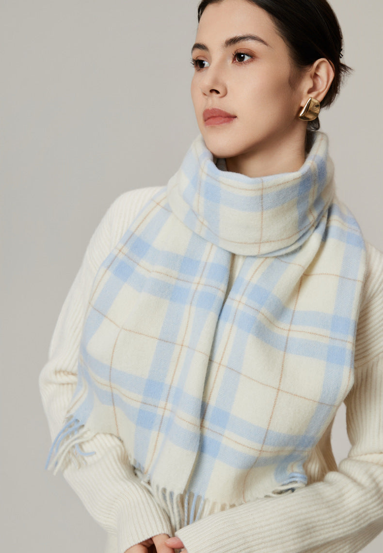 Winter Plaid Multicolor Wool Scarf