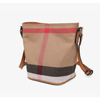 Plaid Crossbody Shoulder Bucket Bag