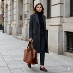 Minimalist Genuine Leather Tote Bag-Brown