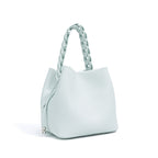 Textured Cowhide Shoulder Crossbody Bucket Bag