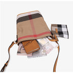 Plaid Crossbody Shoulder Bucket Bag