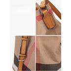 Plaid Crossbody Shoulder Bucket Bag