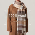 Wool Plaid Winter Shawl Scarf