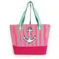 Large Nautical Canvas Beach Tote Bag