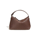 Niche Diamond Cowhide Shoulder Crossbody Woven Bag