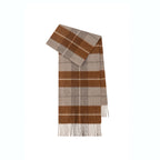 Classic Plaid Cashmere Scarf - Ash pink grid