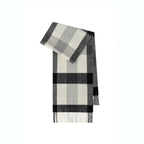Classic Plaid Cashmere Scarf - Ash pink grid