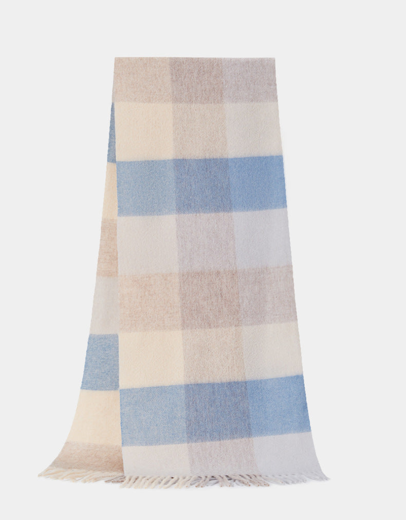 Winter Plaid Multicolor Wool Scarf