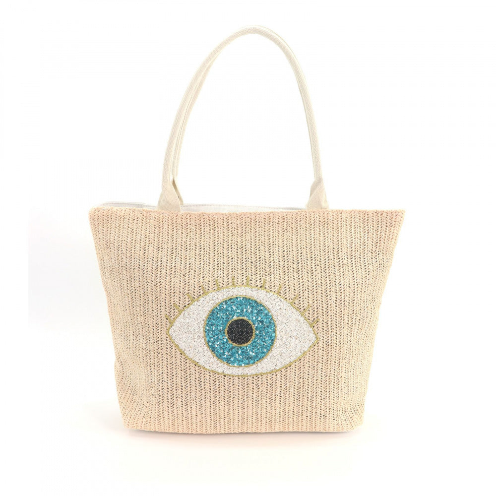 Evil Eye Large Boho Beach Tote Bag