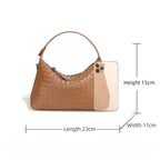 Niche Diamond Cowhide Shoulder Crossbody Woven Bag