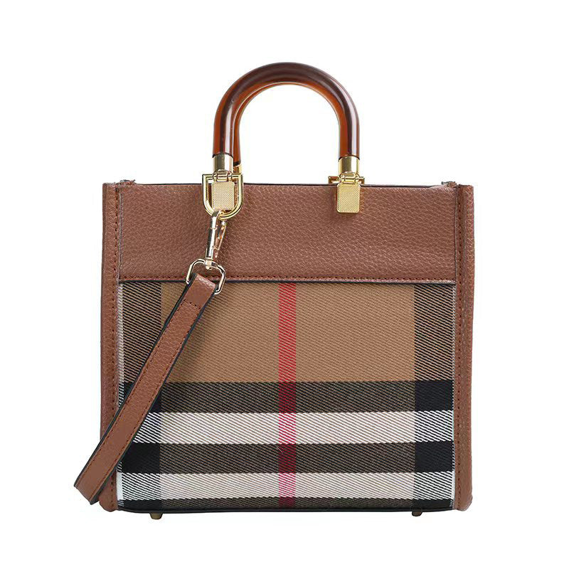 Checkered Patchwork Square Handbag