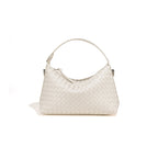 Niche Diamond Cowhide Shoulder Crossbody Woven Bag