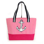 Large Nautical Canvas Beach Tote Bag