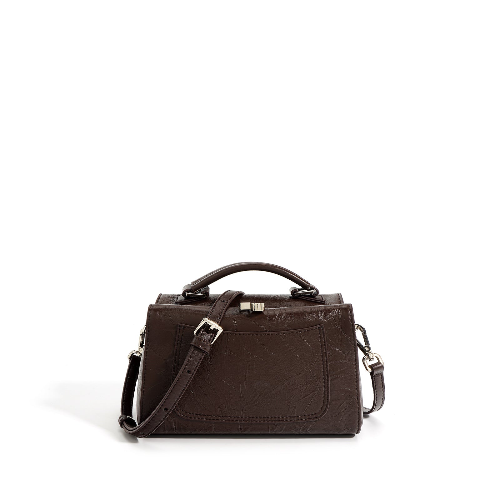 Genuine Leather Box Bag – Simple Niche Shoulder Crossbody