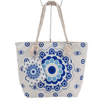 Boho Evil Eye Canvas Tote Bag