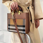 Checkered Patchwork Square Handbag