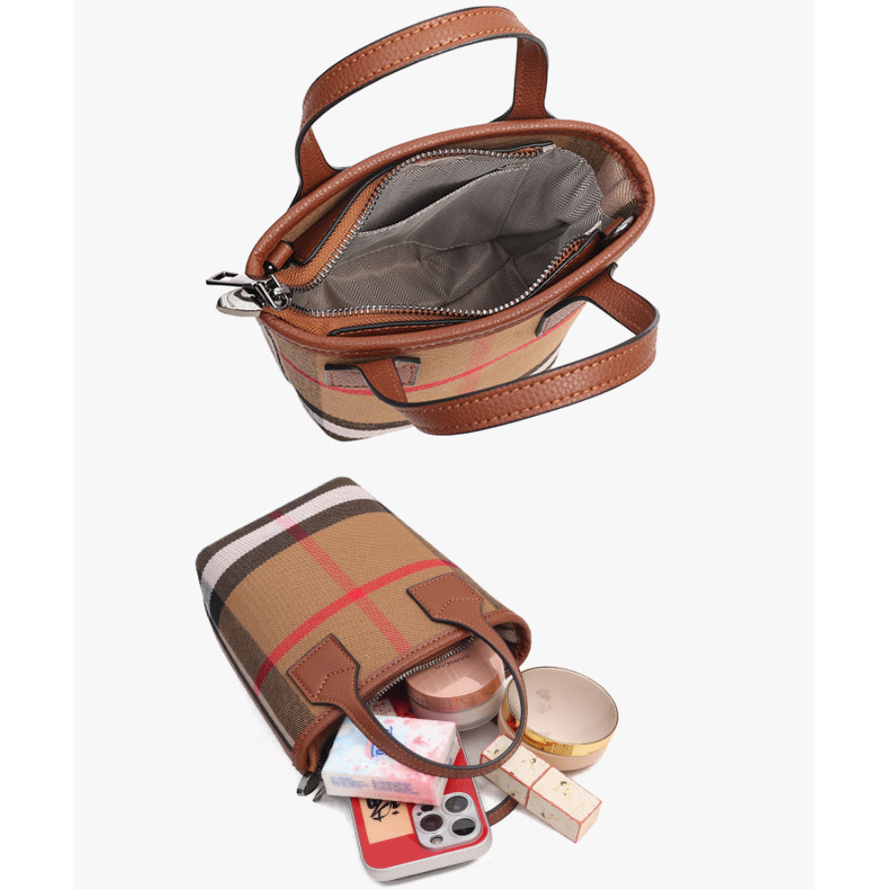 Classic Plaid Canvas Mini Crossbody Bag