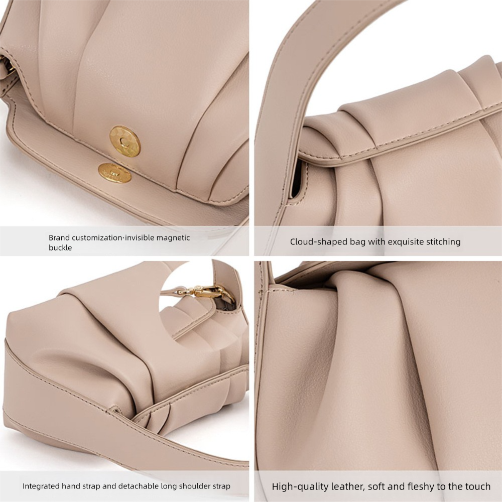 Chic French Wrinkle-Design Crossbody Handbag Cloud Bag