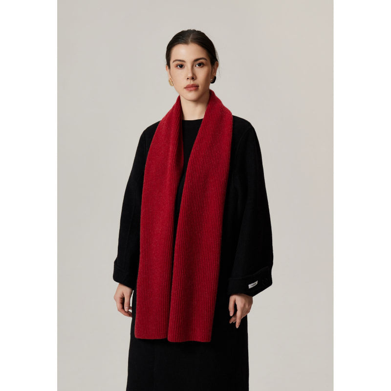 Versatile Knitted Warm Scarf - Red