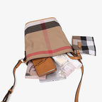 Plaid Crossbody Shoulder Bucket Bag