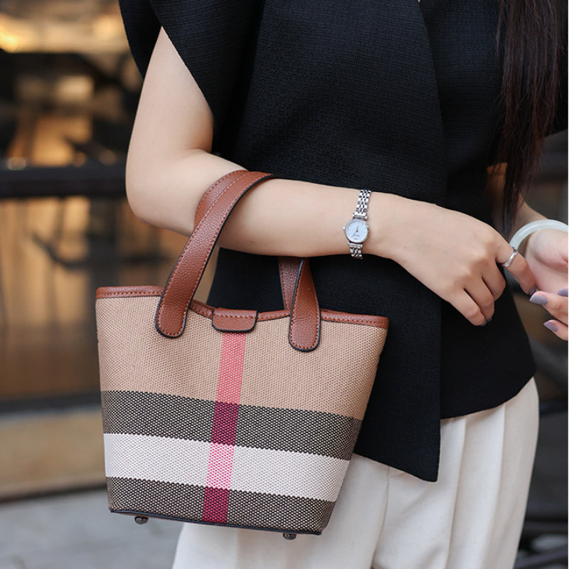 Check Pattern Cylinder Bag