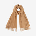 Wool Oversized Shawl Scarf - Khaki