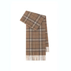 Classic Plaid Cashmere Scarf - Ash pink grid