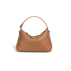 Niche Diamond Cowhide Shoulder Crossbody Woven Bag