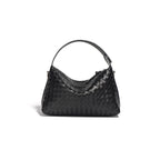 Niche Diamond Cowhide Shoulder Crossbody Woven Bag