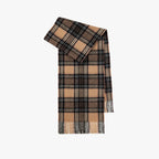 Classic Plaid Cashmere Scarf - Ash pink grid