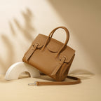 Textured Lychee-Pattern Large-Capacity Kelly Handbag