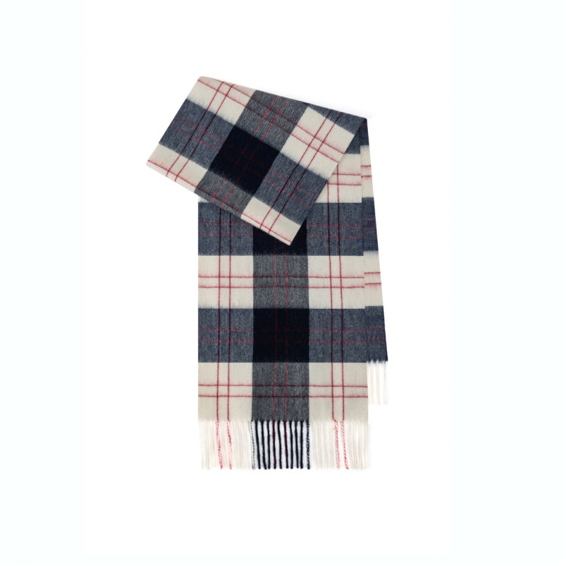 Classic Plaid Cashmere Scarf - Ash pink grid