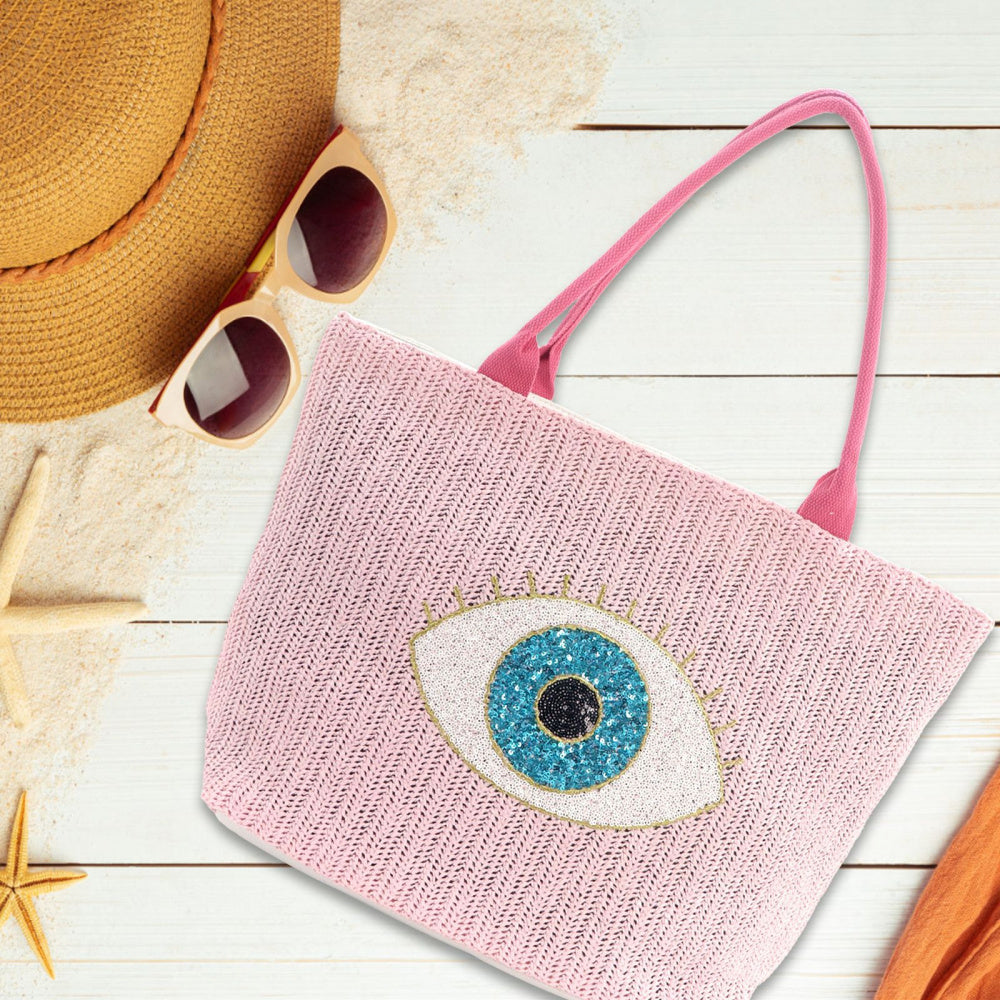 Evil Eye Large Boho Beach Tote Bag
