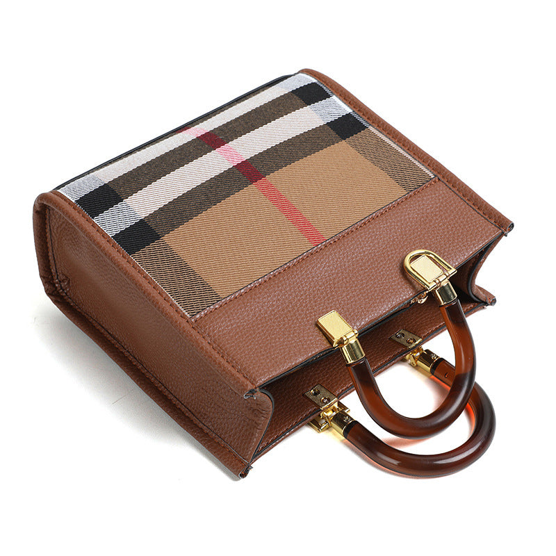 Checkered Patchwork Square Handbag