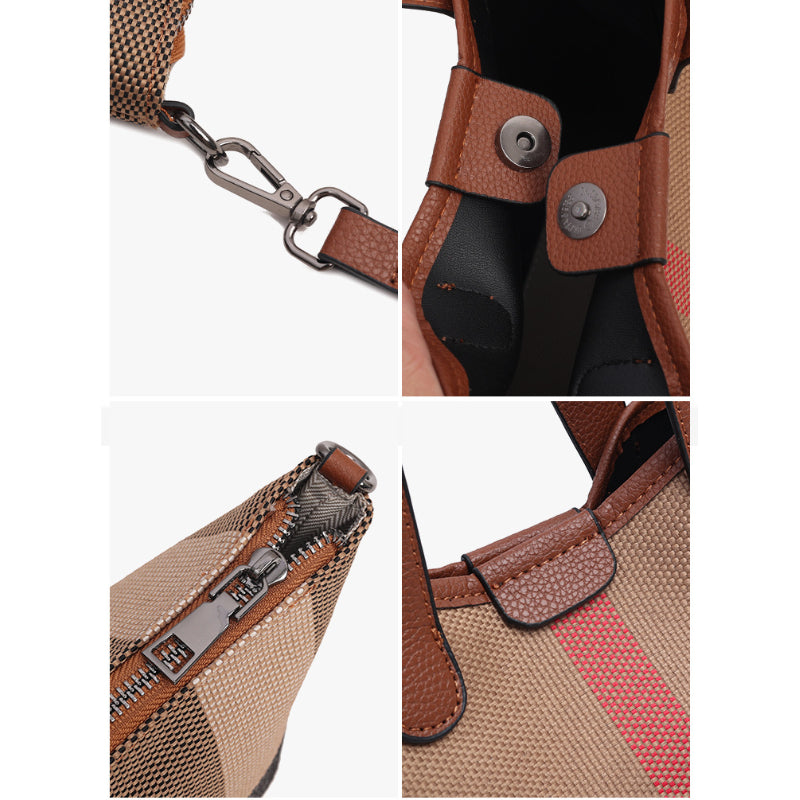 Check Pattern Cylinder Bag