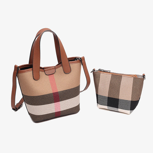 Check Pattern Cylinder Bag