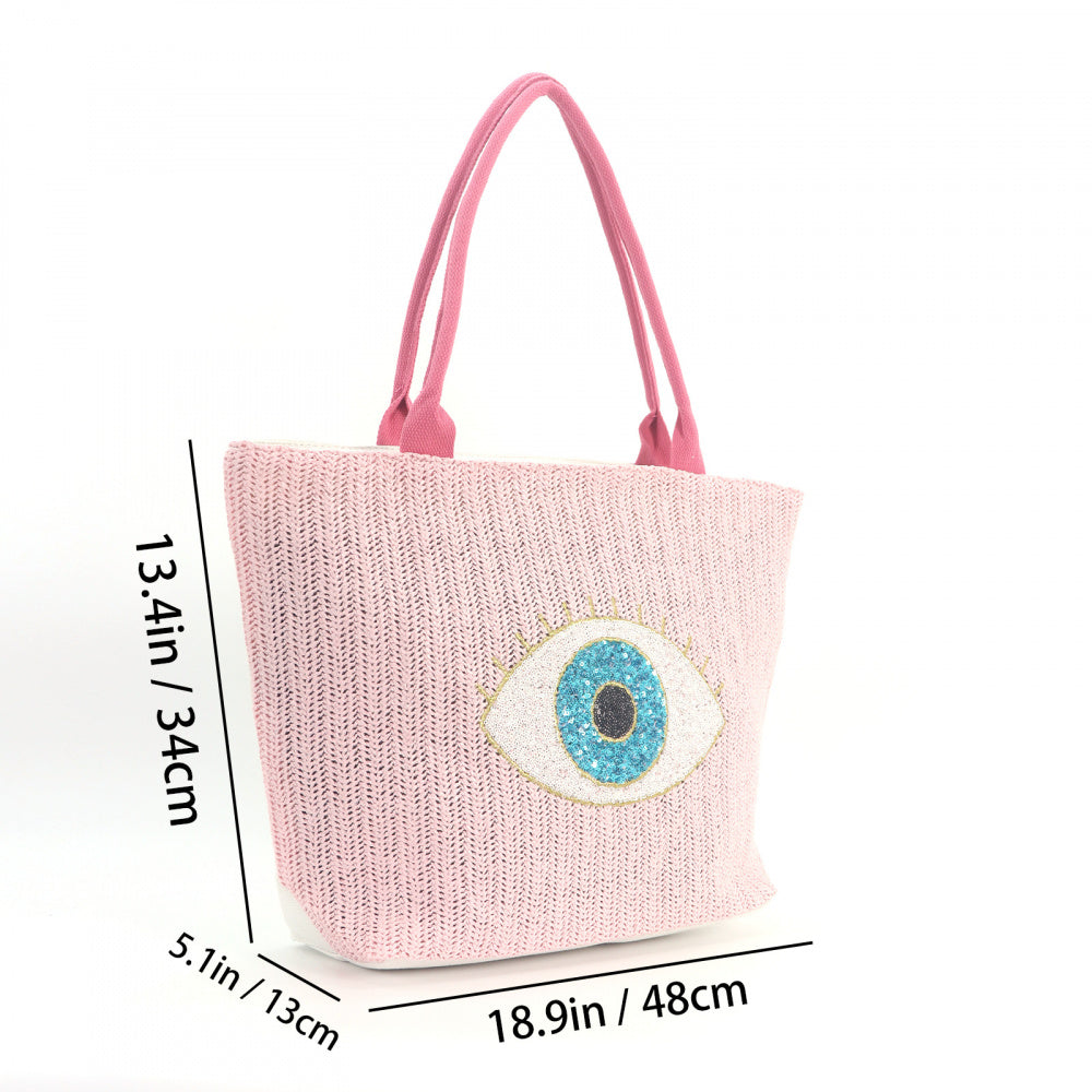 Evil Eye Large Boho Beach Tote Bag