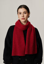 Versatile Knitted Warm Scarf - Red