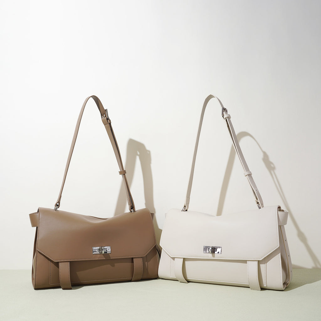 Chic Small Square Shoulder Crossbody Bag with Lock