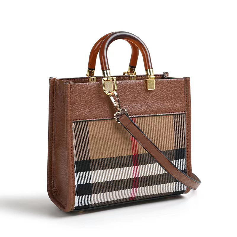 Checkered Patchwork Square Handbag