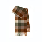 Classic Plaid Cashmere Scarf - Ash pink grid