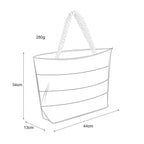 Large Canvas Striped Beach Tote Bag