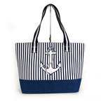 Large Nautical Canvas Beach Tote Bag