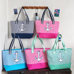 Large Nautical Canvas Beach Tote Bag