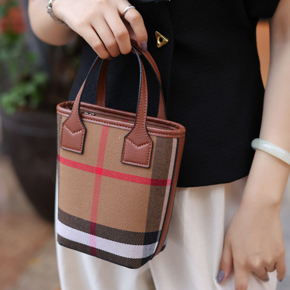 Classic Plaid Canvas Mini Crossbody Bag