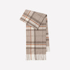 Classic Plaid Cashmere Scarf - Ash pink grid