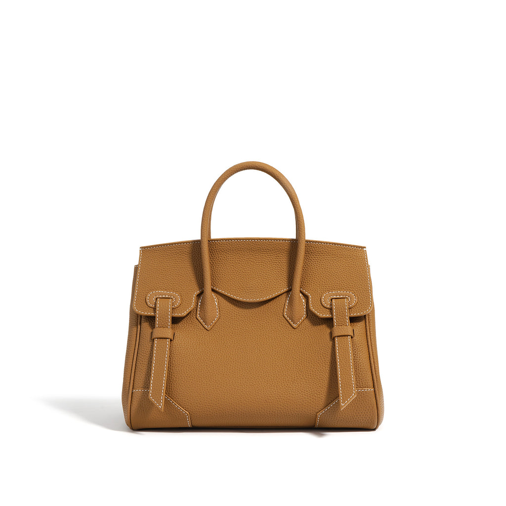 Textured Lychee-Pattern Large-Capacity Kelly Handbag