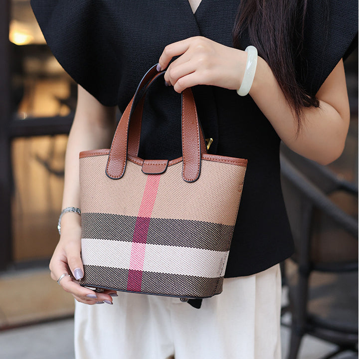 Check Pattern Cylinder Bag